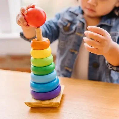 Jouet en Bois - WoodenToys™ - Tour arc - en - ciel - EssentielBébé