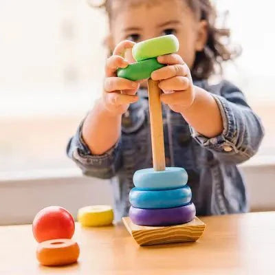 Jouet en Bois - WoodenToys™ - Tour arc - en - ciel - EssentielBébé